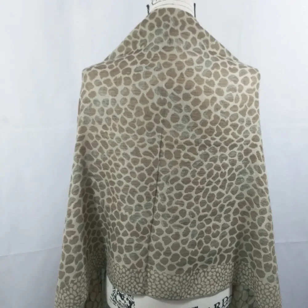 Cheetah Print Scarf Wrap Fringe Hem